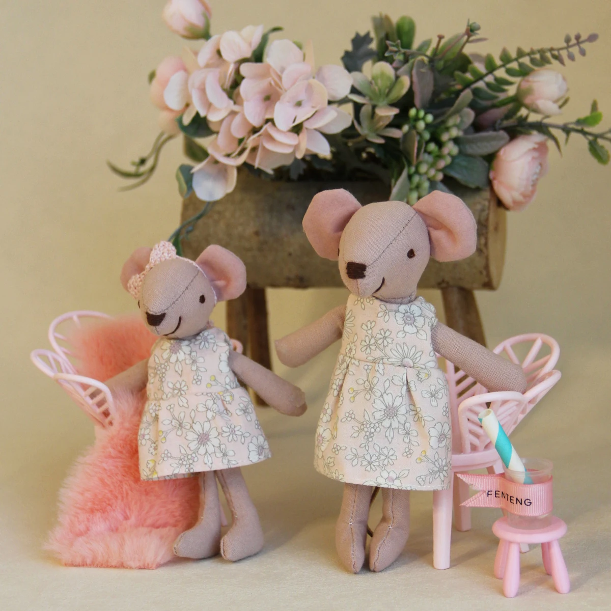 H13/15Cm Fabric Mice Are Suitable for Miniature Home Decorations