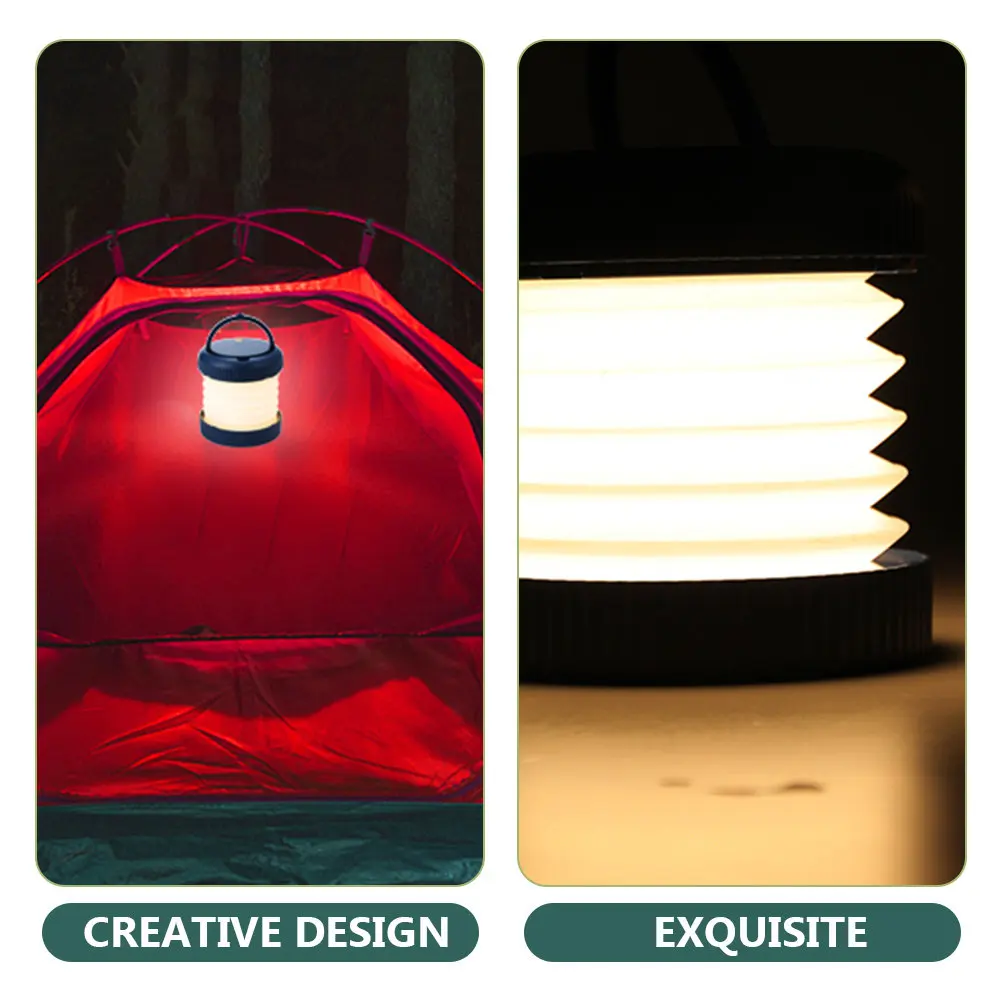 Lightweight Collapsible Tent Light Portable Camping Lantern USB Rechargeable for Backpacking Hiking Fishing Emergency Outdoor