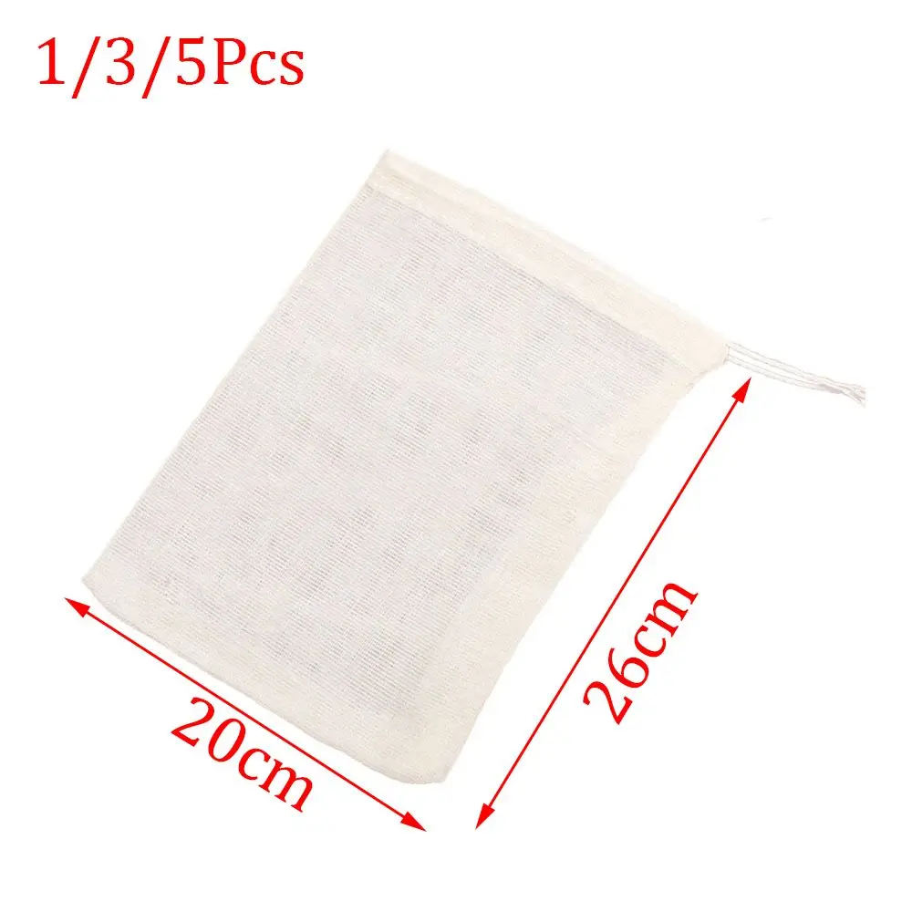 Reusable Cotton Food Filter Mesh Bag Strainer Mesh Nut Milk Bean Muslin Soup Filter Supplies Wine Strainer Slag Bags