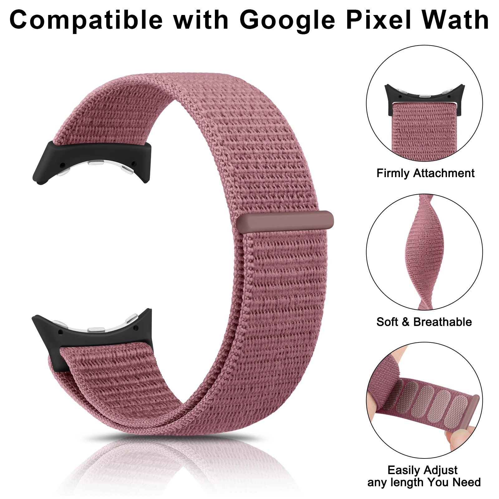 Nylon Band For Google Pixel Watch 1 2 Strap Adjustable Bracelet For Google Pixel Watch 3 41mm Solo Loop Watchband Accessories