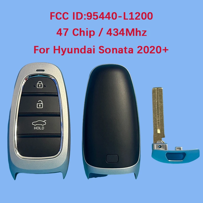 

CN020156 Aftermarket 3 Button Smart Key Remote Auto Start 47 Chip 433Mhz FCC ID 95440-L1200 For Hyundai Sonata 2020+