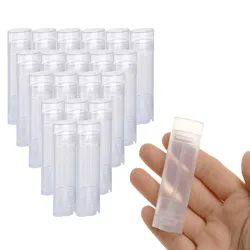 100pcs/Lot Empty Plastic Lipstick Containers 5ml Clear Lip Balm Cosmetic Oval Twist Makeup Container Bottle Deodorant Tube