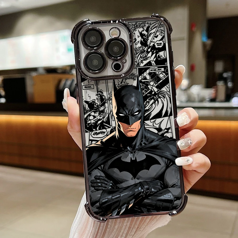 Capa de Celular Anti-Queda com Airbag e Design de Anime Batman para Xiaomi 15T 15 14 13 Pro Ultra 4G 5G