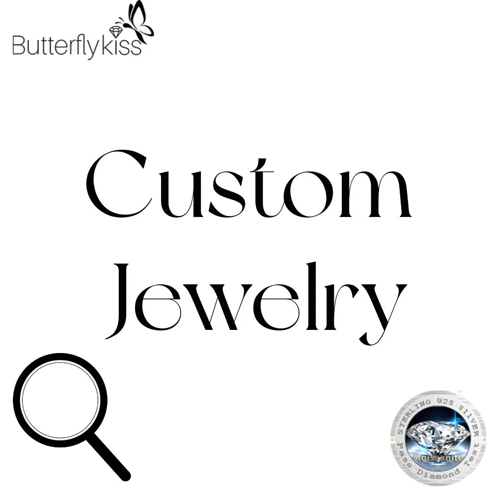 Butterflykis Moissanite ring Custom Jewelry D Color High Quality Pass Diamond Tester With GRA