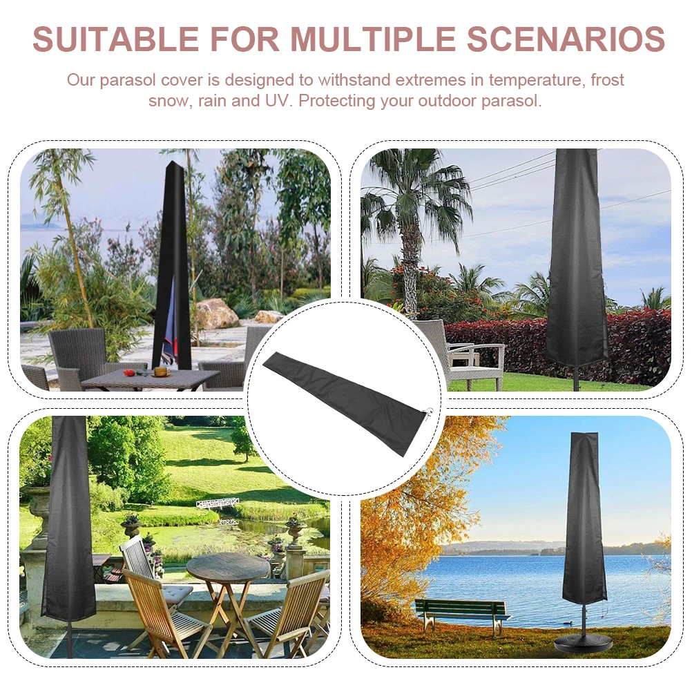 

Umbrella Cover Parasol Waterproof Large Top Covers for Patio Garden Yard Outdoor Use Lightweight Foldable Dust Protection