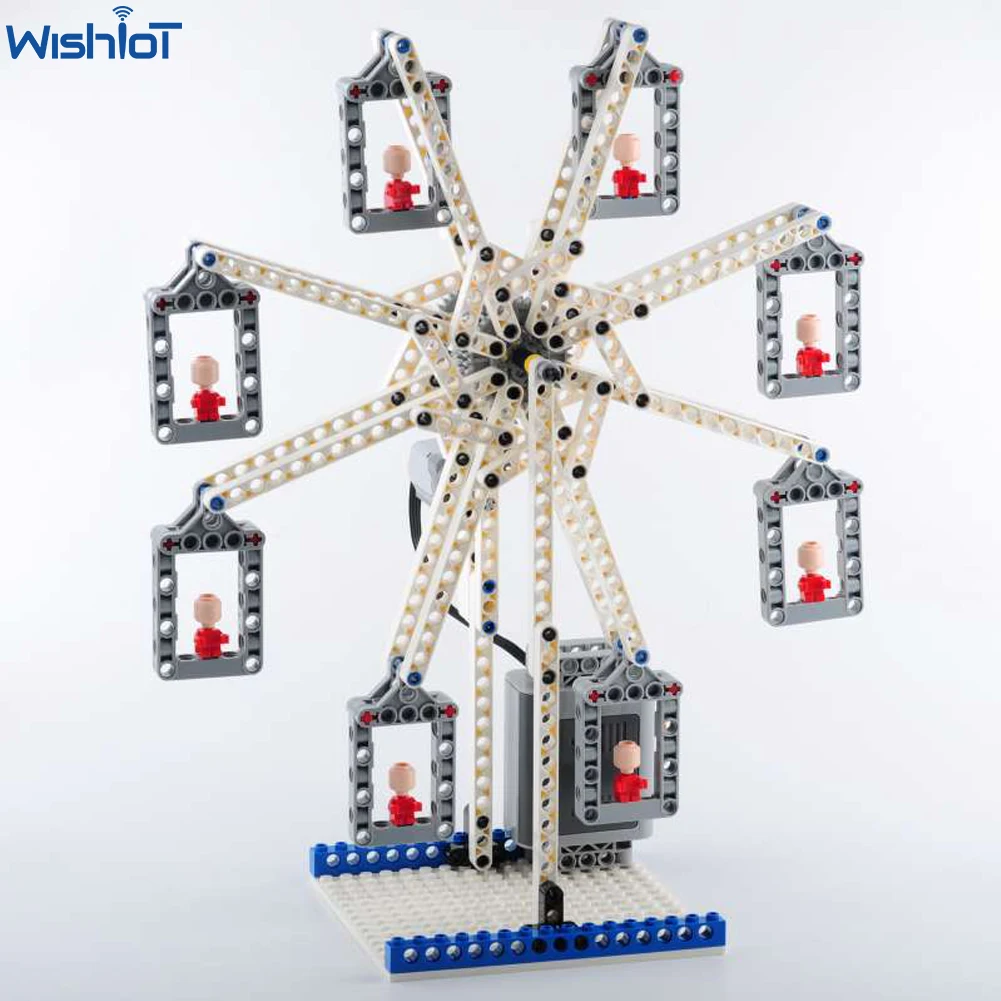 213PCS MOC Electric Ferris Wheel Technical Bricks Kit AA Battery Box 8881 M Motor 8883 Power Functons DIY Building Blocks Toy