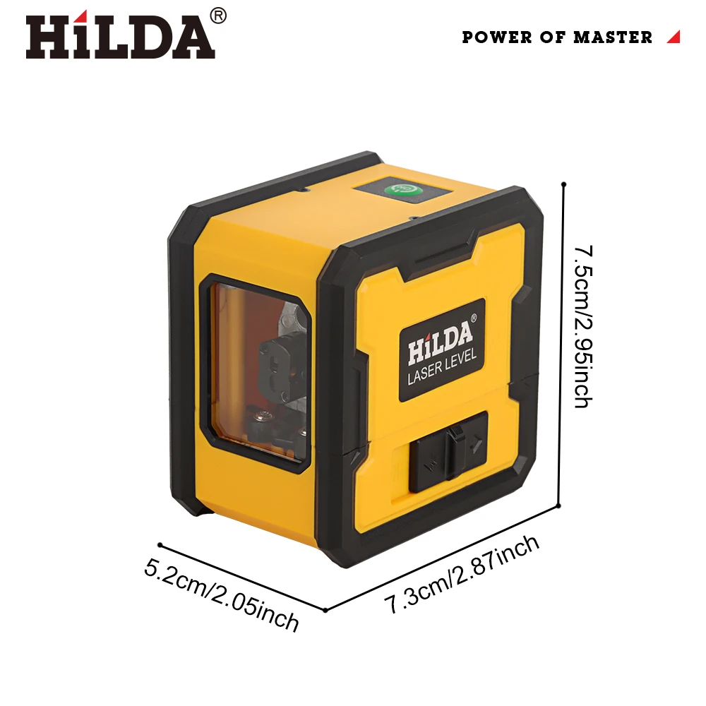 Hilda laser nível 2 linha com ímã na parte traseira auto-nivelamento nivelamento automático poderoso nível laser cruz verde portátil nível laser