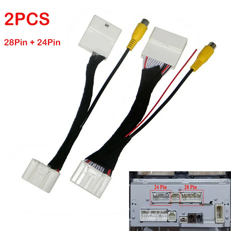 28Pin 24Pin Rear/Front Camera DVR Adapter Cable For Toyota Camera Adapter Cable Line Accessories