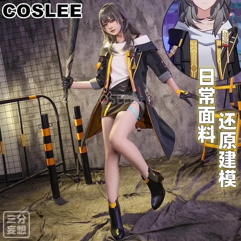 COSLEE Honkai: Star Rail Trailblazer Stelle Female Game Suit Cool Uniform Coat Top Skirt Cosplay Costume Halloween Party Outfit