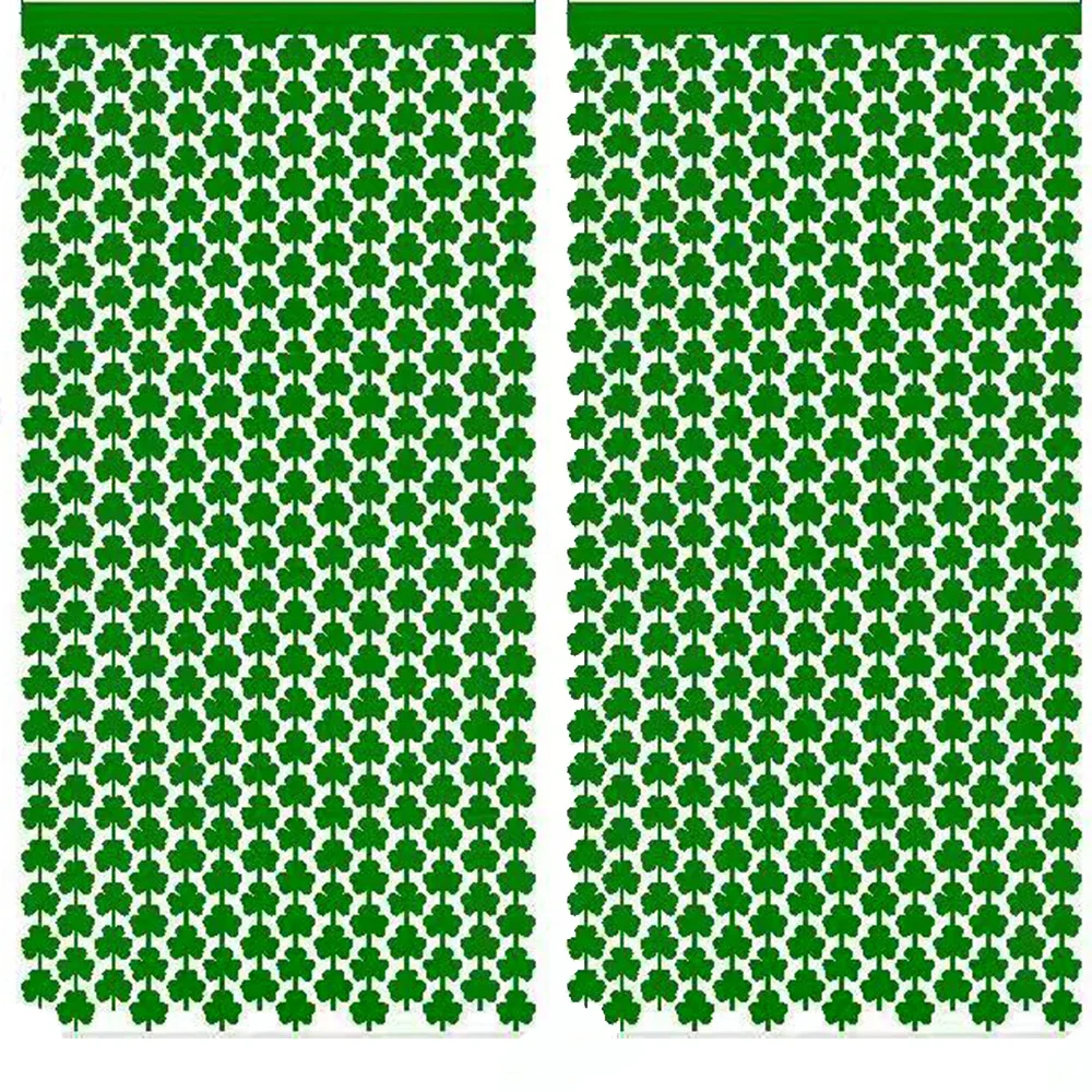 St Patrick Day Backdrop Curtain Green Clover Foil Fringe Curtain Metallic Fringe Curtain Party Decorations Supplies Favor Gifts
