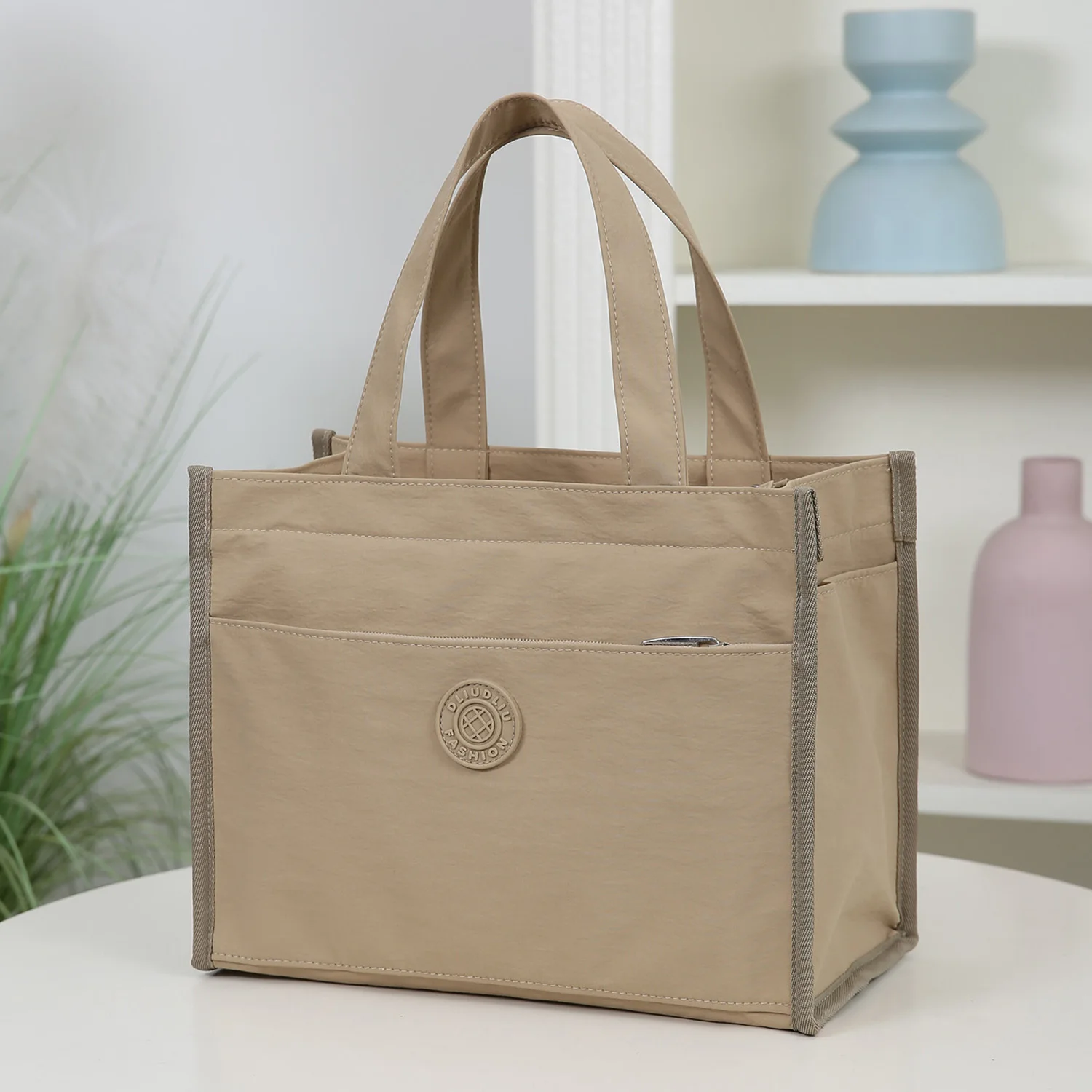 DLIU, Neuer Stil, Einfarbig, Große Kapazität, Tragetasche, Lunchbox-Aufbewahrungstasche, mit Innenfutter aus Aluminiumfolie – Detail 5