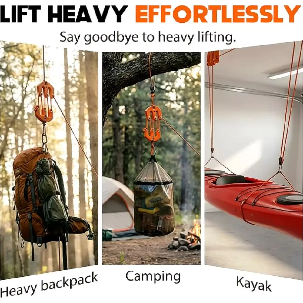 

Multifunctional Portable Hoist Block Nylon Material Portable Design Block And Tackle System Pulley System Ultralight