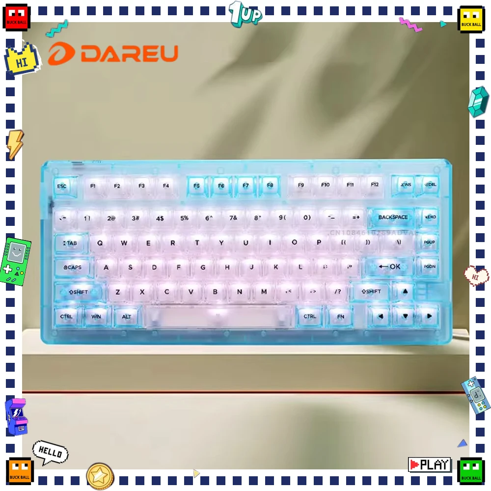 

Dareu A81 Mechanical Keyboard Three Mode Wireless Gaming Keyboard Hot Swap Gasket Transparent Customized Keyboard PC Accessories