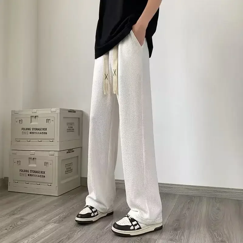 

Trend Wide Men's Casual Pants Summer Male Trousers Thin Harajuku Fashion Original Clothing Korean Style New In High Quality Y2k