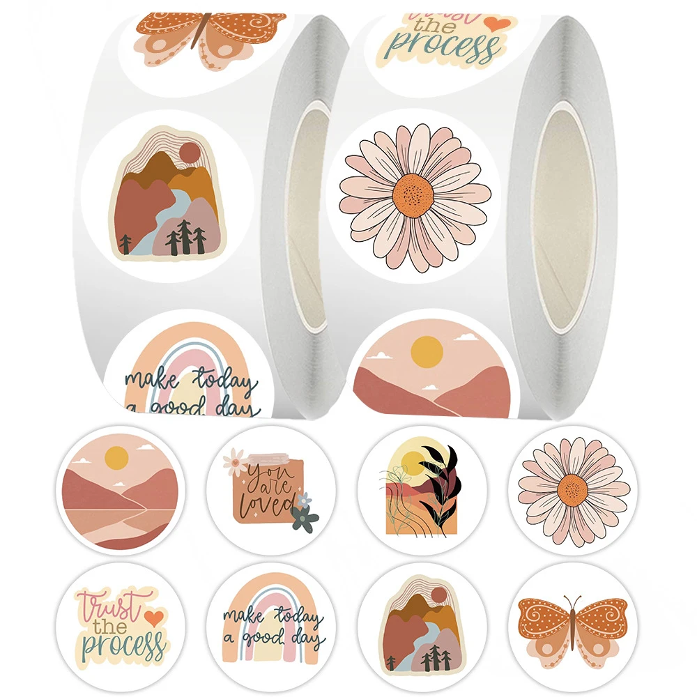 

500pcs/Roll Retro Bohemian Art Cartoon Graffiti Stickers DIY Luggage Laptop Scrapbook Bike Cute Aesthetic Waterproof Sticker Toy