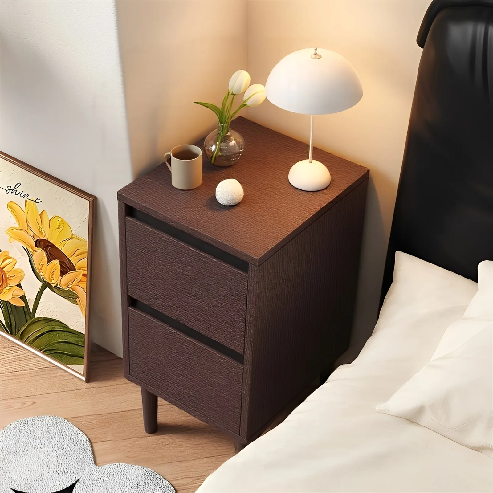 Bedside Table, Bedroom Household Small Storage Cabinet, Locker, Modern Simplicity 2025 New Storage Cabinet, Solid Wood