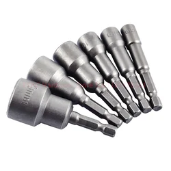 1Pc 5mm-19mm Impact Socket Magnetic Nut Screwdriver 1/4 hex key set Drill Bit Adapter for Power Drills Impact Drivers Socket kit