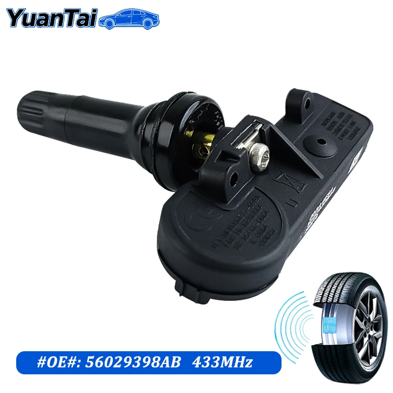 

56029398AB 56029398AA New Tire Pressure Sensor for Dodge Ram 1500 3500 Chrysler 300 Jeep Grand Cherokee Fiat 500 433MHz TPMS