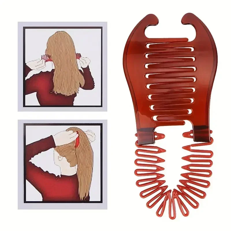 

Elastics Hair Braider Banana Clip Women Flexible Hair Claw Comb Banana Barrettes Hairpin Ponytail Holder Headwear Styling Tools