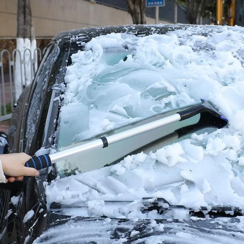 Extendable Aluminum Ice Scraper Snow Brush for Car Windshield Telescopic Extra-long Snow Shovel