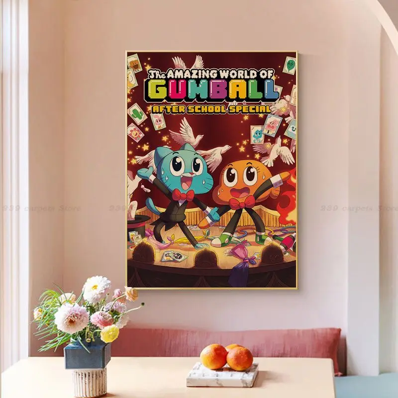 Bandai The Amazing World Gumball gumball DIY poster Vintage Room Bar Cafe Decor Vintage decorative painting