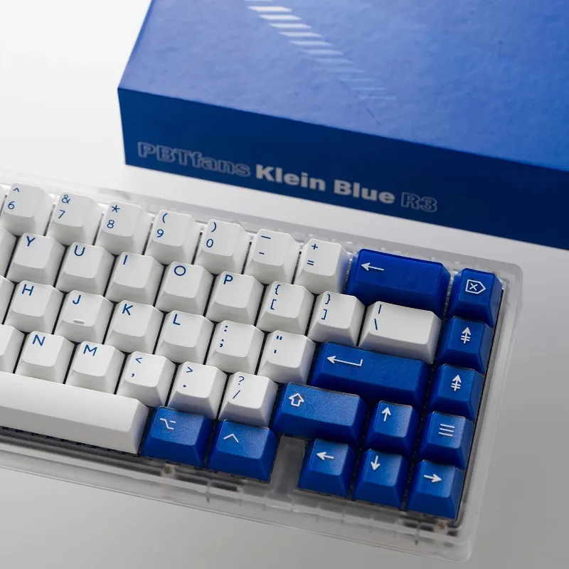PBTfans Klein Blue R3 Thema Keycaps ABS Cherry Profile Aangepaste tweekleurige doorschijnende sleutelkap voor mechanisch toetsenbord PC-cadeaus