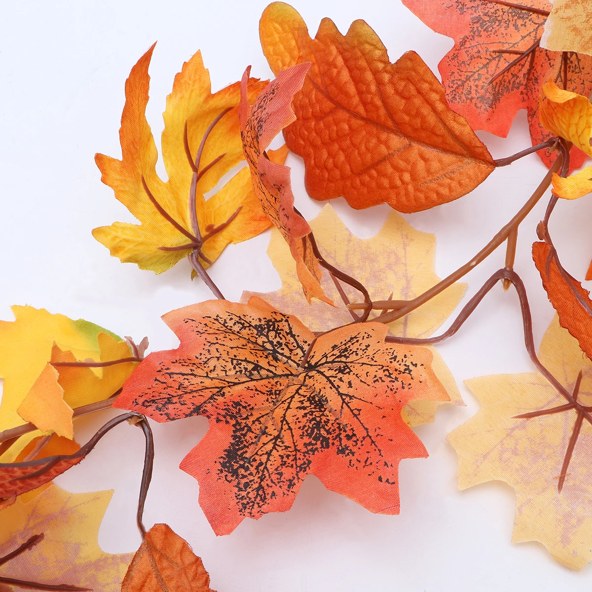 

1Pcs Artificial Maple Rattan Simulation Plant Vine Thanksgiving Day Gift for Home Patio Wedding Party Decor Orange Yellow