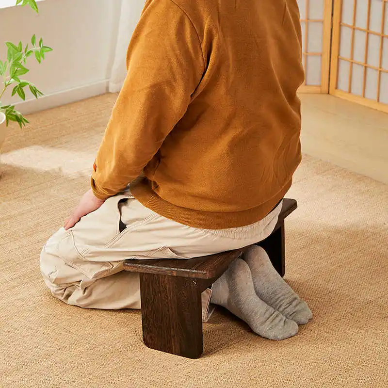 Folding Legs Portable Meditation Kneeling Bench Solid Wood Ergonomic Seat Zen Bench Stool for Meditations, Yoga, Prayer, Seiza