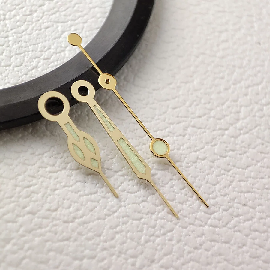 Стрелки NH35, золотые аксессуары, зеленые светящиеся стрелки A141, подходят для NH34, NH35, NH36, NH38 NH70, автоматический механизм