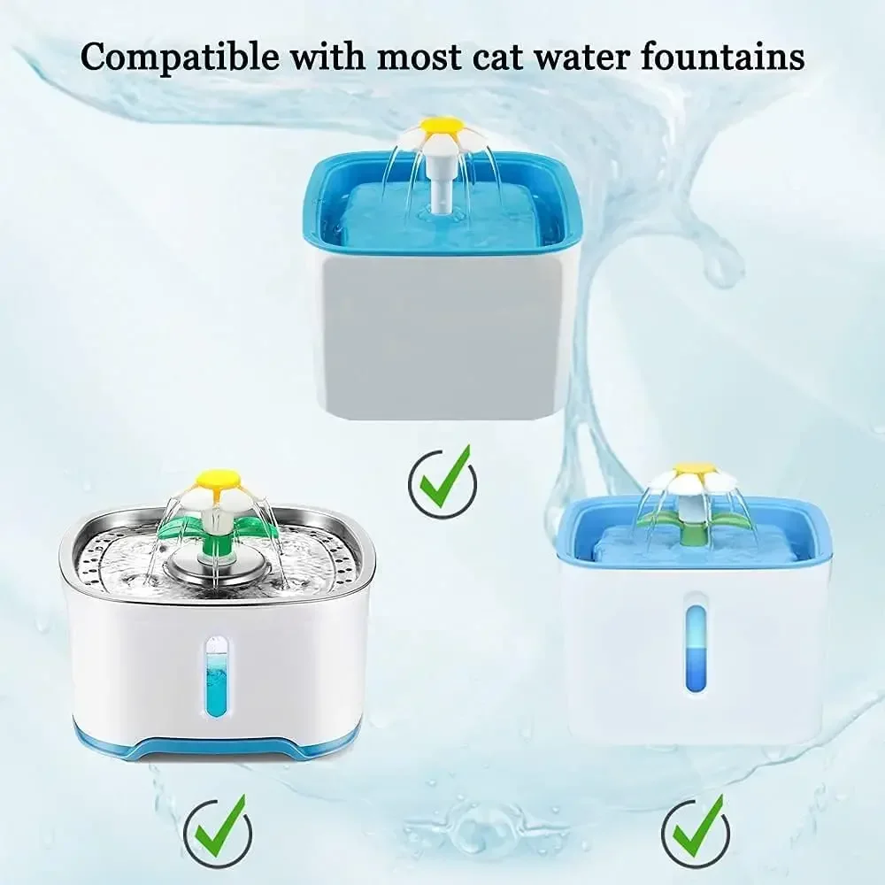 Cat Water Fountain Filter 4/8 Pack Dog Feeders Fountain Filters Replacement for Pet Fountain Square Filtration System