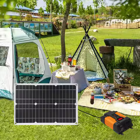 4000W Solar Inverter with 50A Charge Controller &amp; 25W Panel Solar Panel System Solar Generator for RV Camper Vehicle Caravan