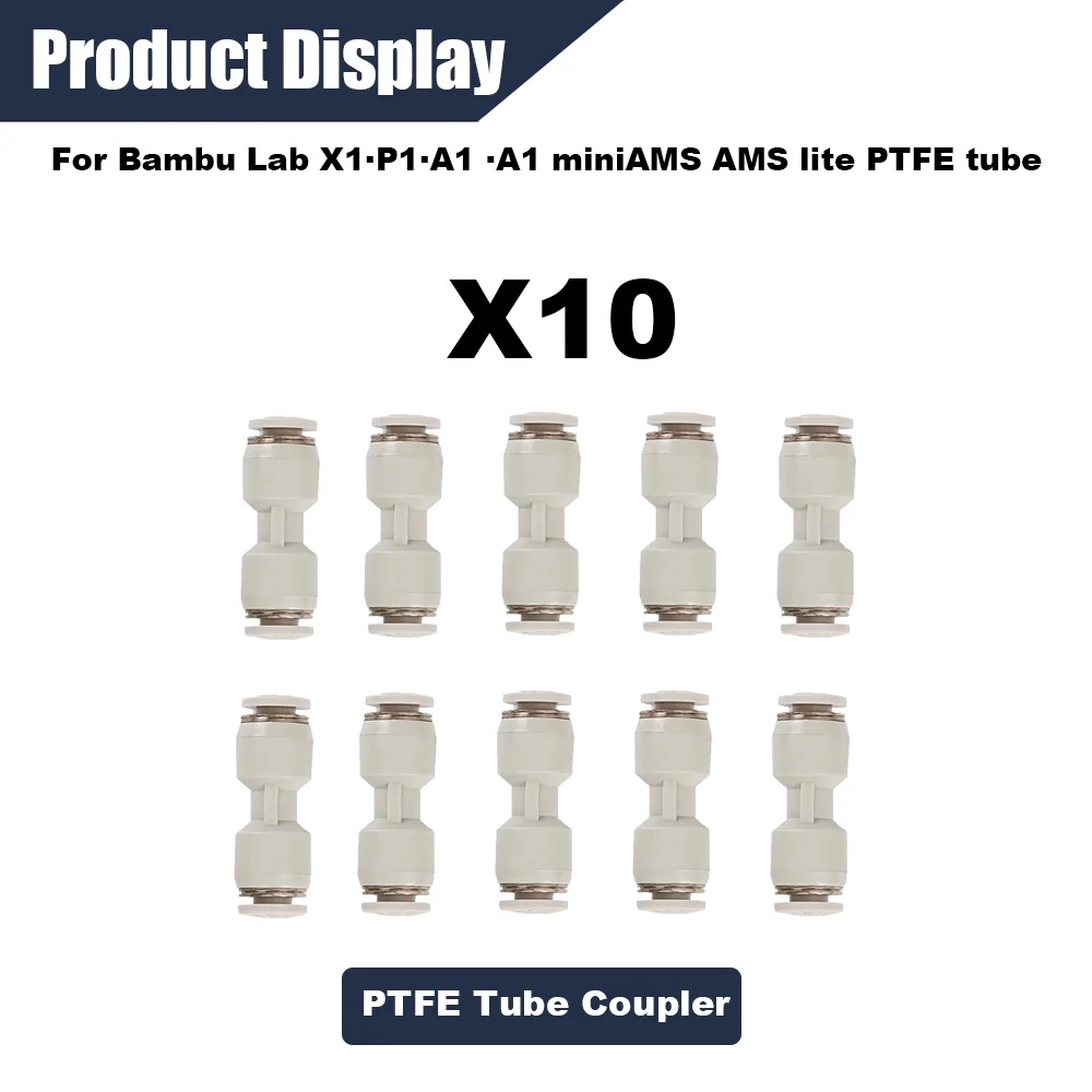 PTFE Rohr 2,5mm ID×4mm OD 5M für Bambu Lab X1/X1C/P1P/P1S/A1/A1 mini/AMS/AMS lite, mit Schneidwerkzeug & Steckverbindern, 3D Druck Schlauch