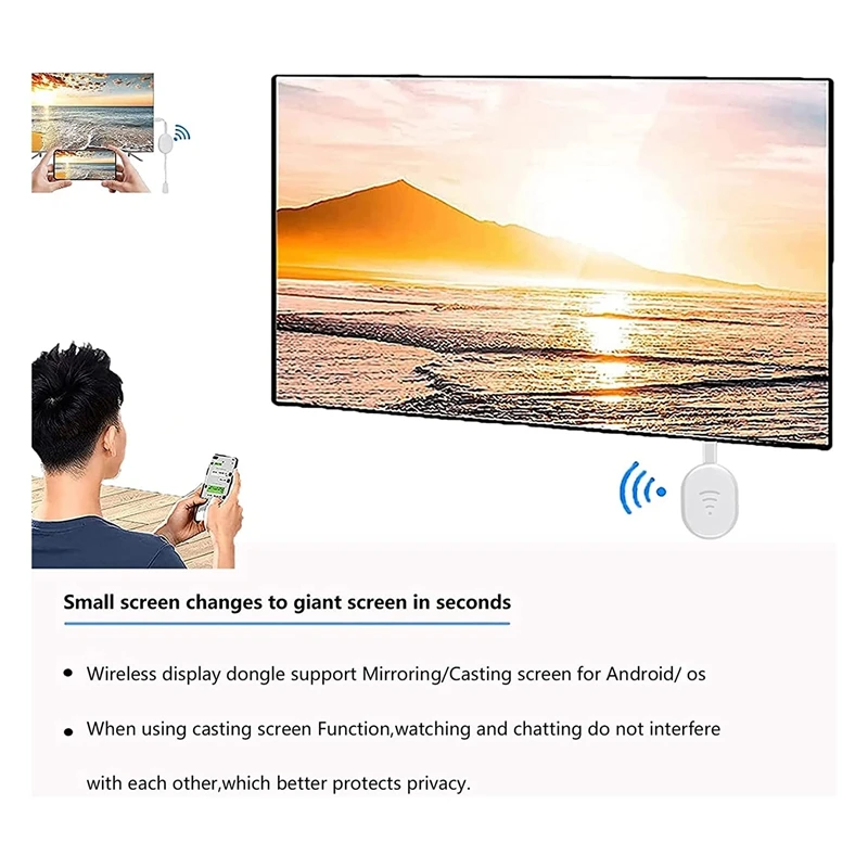 1 Piece Video Mirroring Dongle Receiver Fit For IOS Android TV Projector Monitor