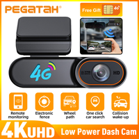 PEGATAH 4G LTE Dash Cam GPS Logger 4K Recording Car Camera DVR Night Vision Video Recorder Remote Monitoring 24H Parking Monitor