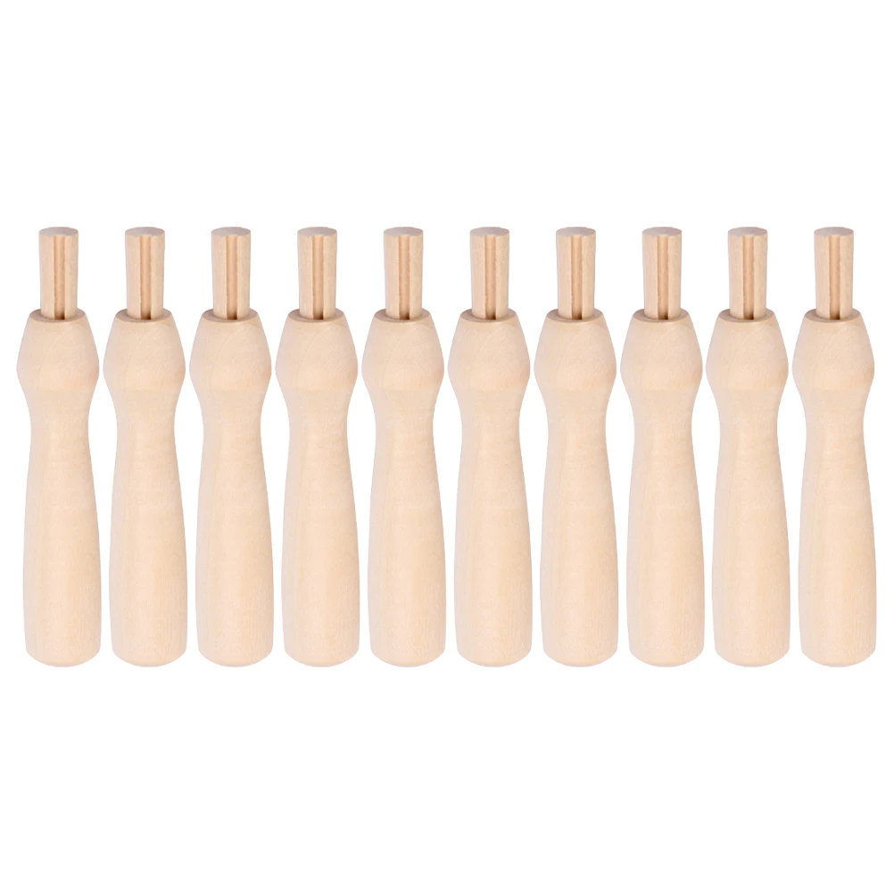 10 Uds. Manijas de aguja perforadora, herramienta de fieltro, Kit de repuesto, enhebrador de agujas artesanal, mango de madera, herramienta de bricolaje, accesorios de costura