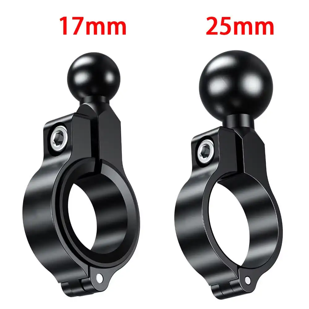 17MM 25MM Aluminum Ball Head Adapter Quick Install Motorcycle Handlebar 1 inch Base Mount Bike Bicycle Riding Clip GPS Bracket