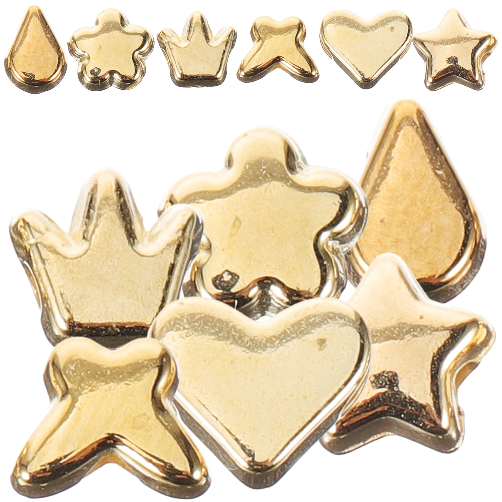 

600pcs Heart Spacer Beads DIY Jewelry Making Golden Mixed Shape Loose Beads for Bracelet Pendant Earring Accessories Craft