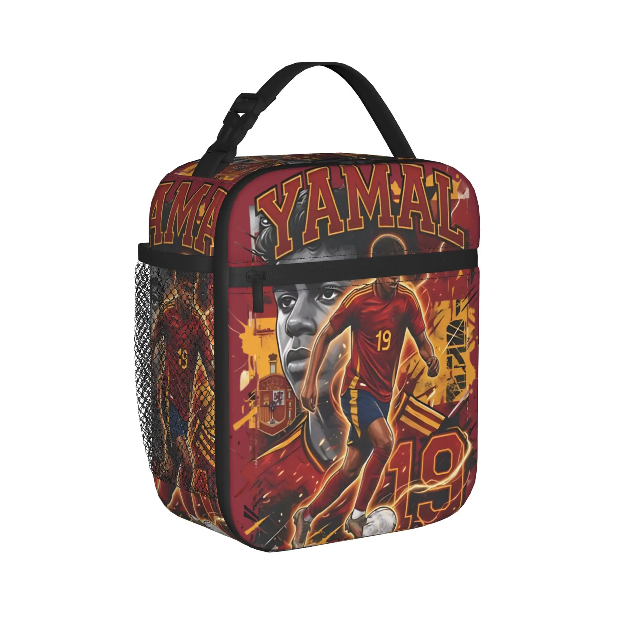 Lamine Y-Yamal Insulated Lunch Bag Cooler Bag Meal Container Number 19 Football Tote Lunch Box for Men Women College Outdoor