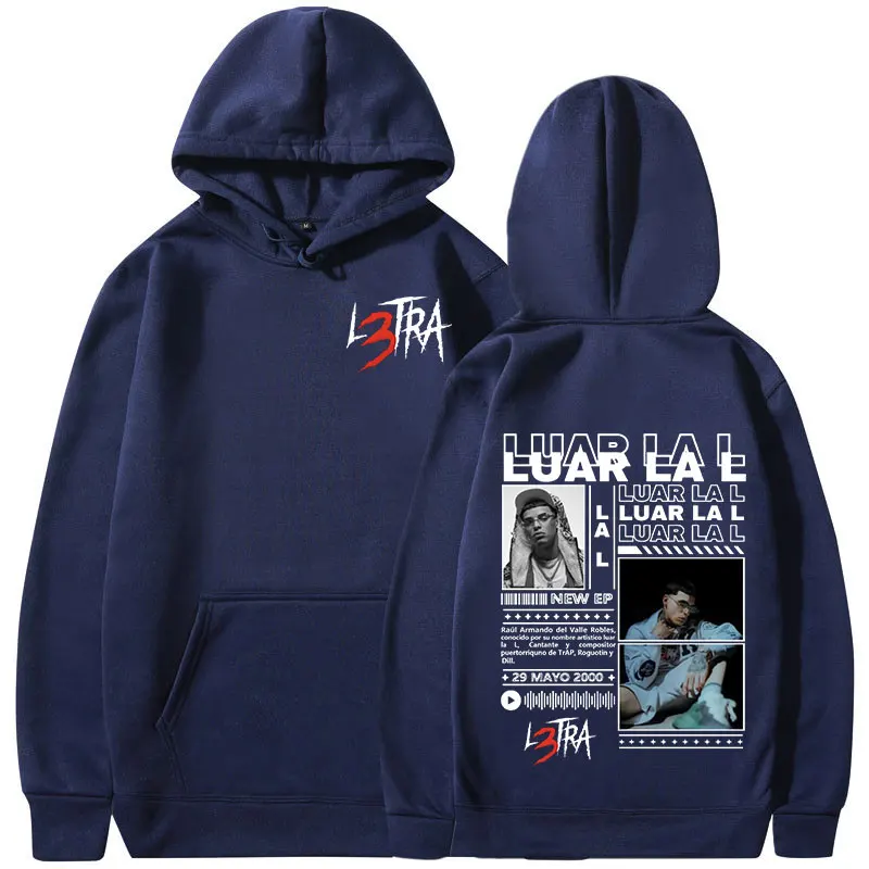 Rapper Luar La L L3TRA Album Hoodies Men Women Clothing Hip Hop Hooded Sweatshirts Fashion Casual Oversized Pullover Streetwear