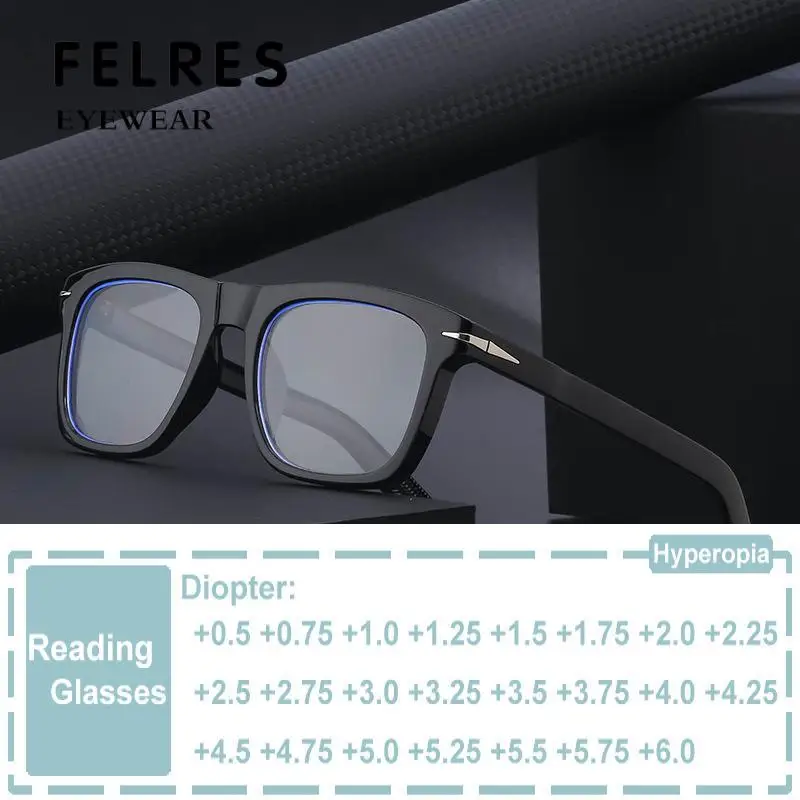 

Vintage Square Reading Glasses Men Women Optical Clear Computer Anti Blue Rays Prescription Eyeglasses Magnifying Glasses