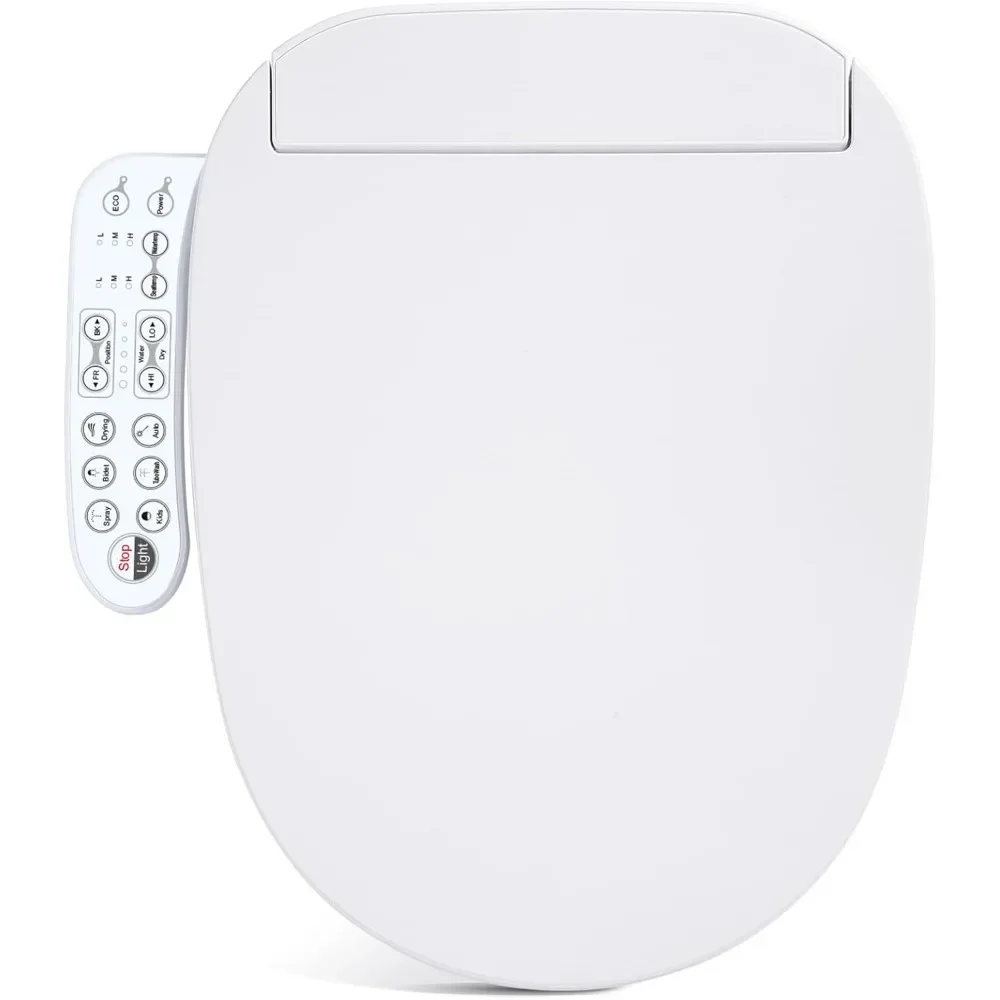 Smart Bidet Toilet Seat, Slow Closes, Warm Water, Dryer, Vortex Wash, Rear and Front Wash, Light, Electric Smart Heated Seat