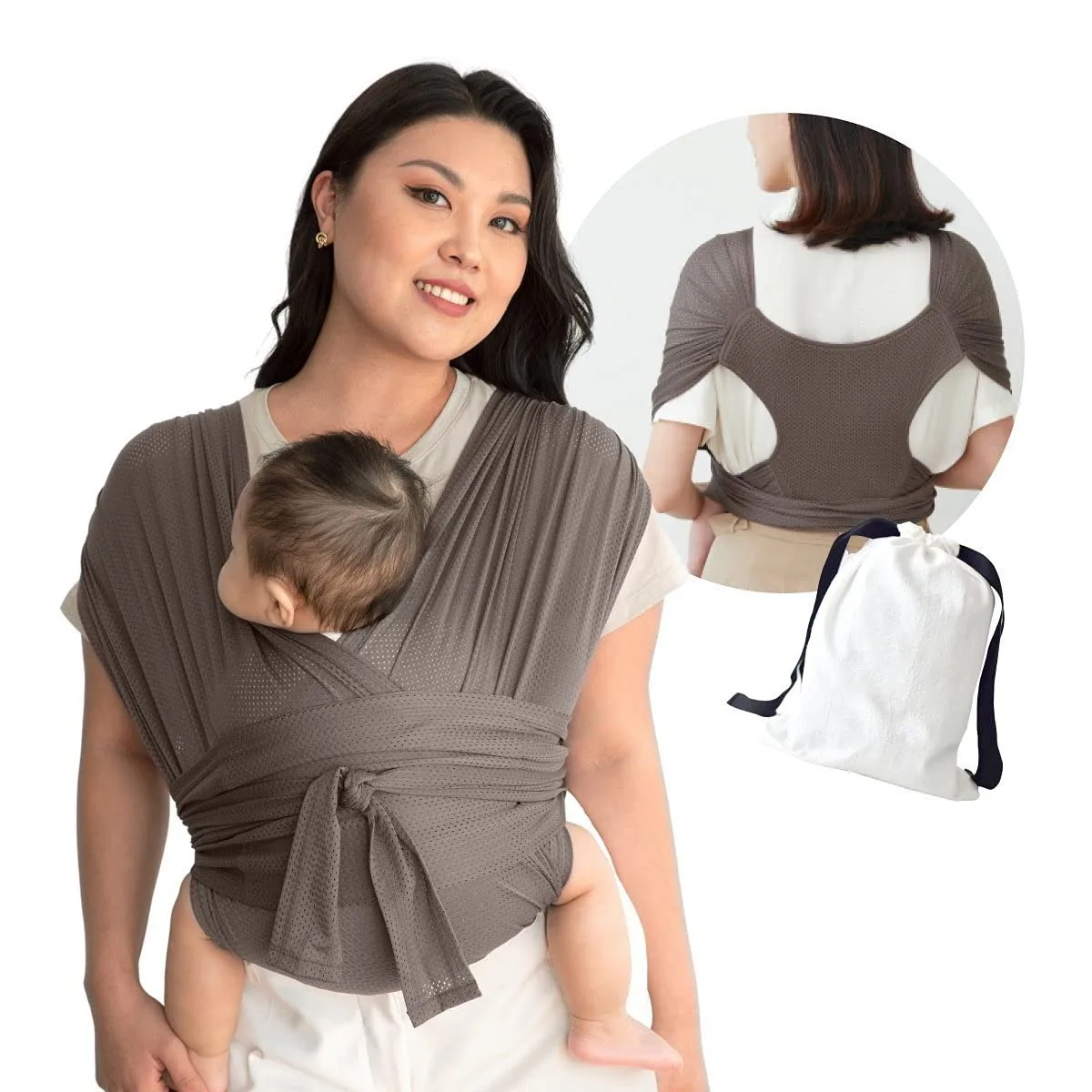 Baby Soft Silk Cotton Sling Newborn Front Hugging Style Carrying Solid Color Baby Carrier Strap Sling Babies Seat Cushion