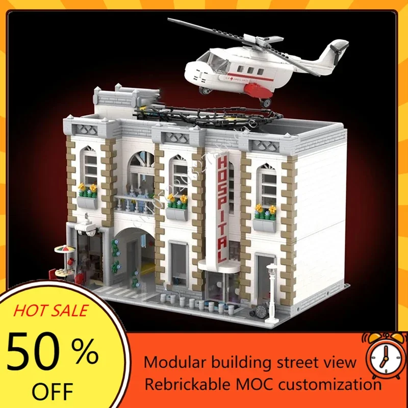4011PCS Hot City Selling Hospital Set - Creative ideas StreetView Puzzle Architecture Model DIY Birthdayal Toy Christmas Gift