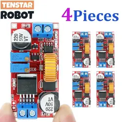 TENSTAR 4pcs Red XL4015 5A DC to DC Power Converter 8-34V to 1.25-32V CC CV LED Driver Step Down Board Lithium Charger Module
