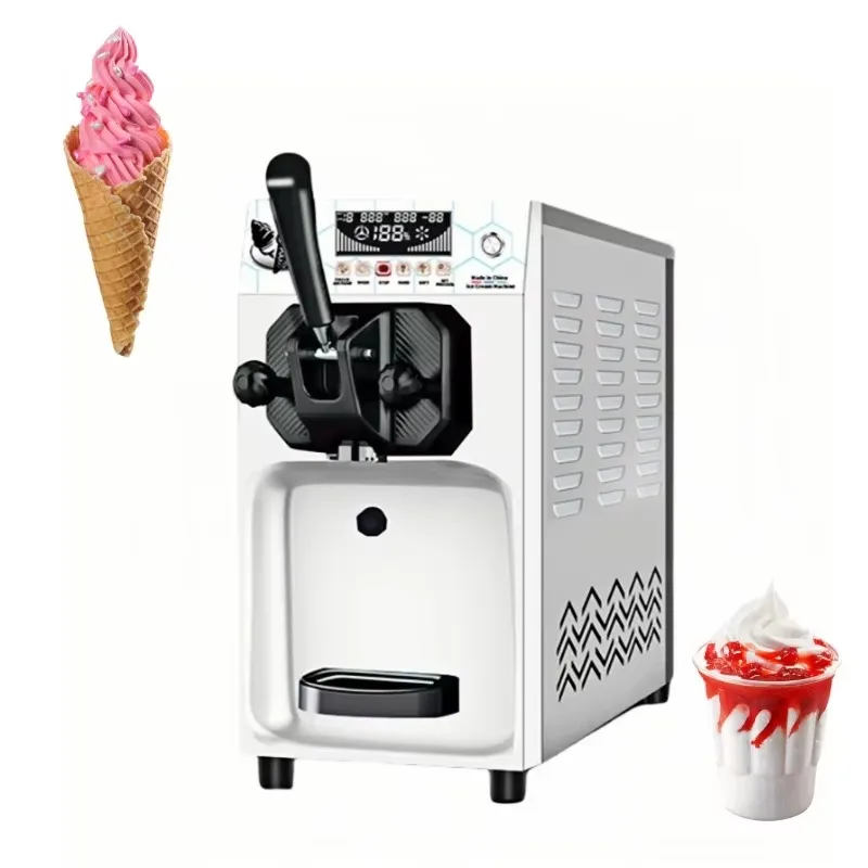

Small Size Tabletop Desktop Soft Ice Cream Making Machine Frozen Acai Machine Auto Mini Frozen Yogurt Soft Ice Cream Machine