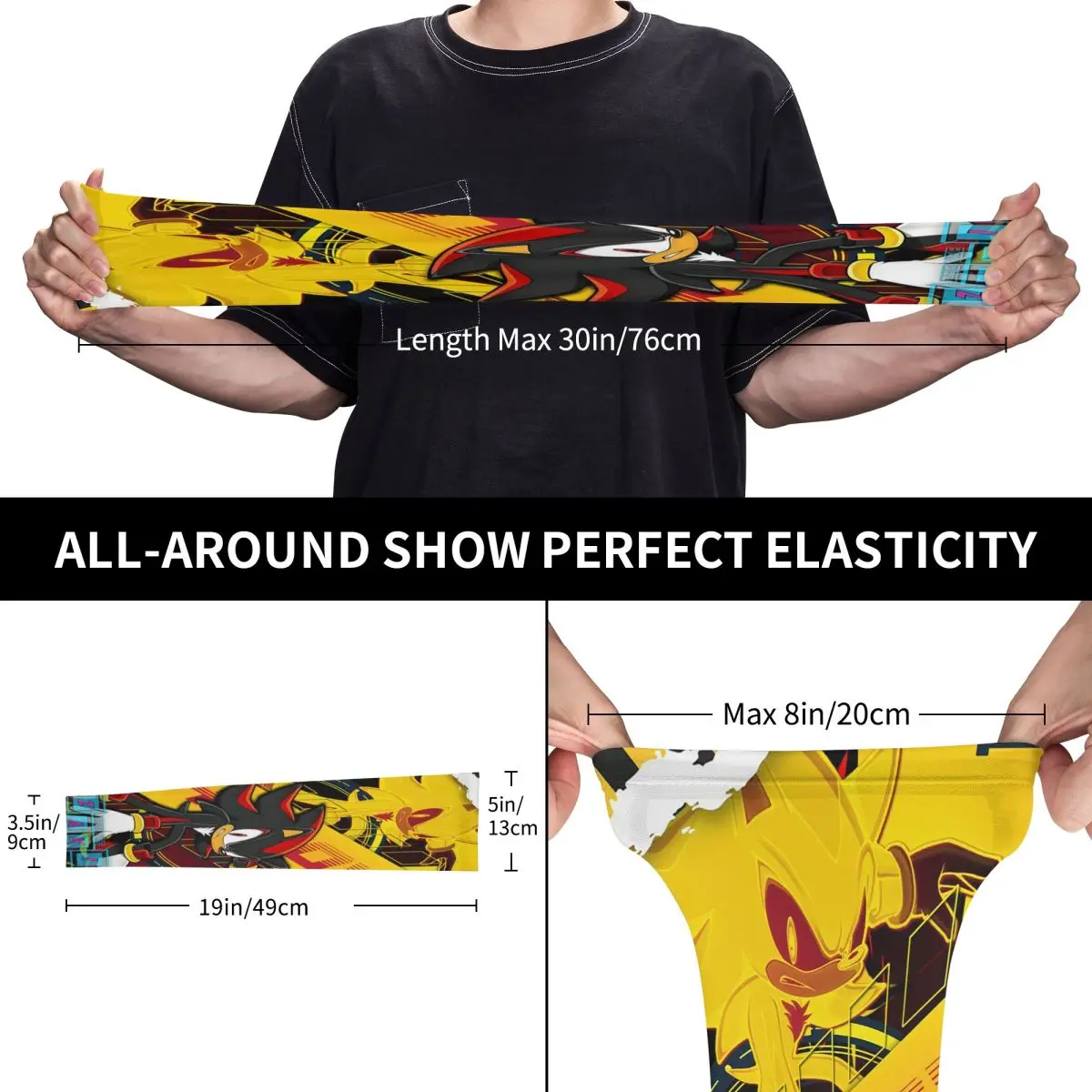 Shadow The Hedgehog – manchons de bras d'extérieur, couverture de Protection contre les UV du soleil, manches de tatouage de cyclisme en soie glacée d'été