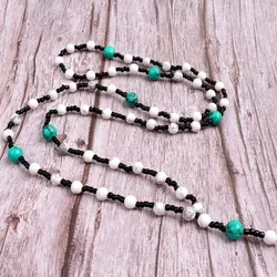 Fashion Bohemian Jewelry Natural Stone Drop Pendant Necklaces Women Men Beaded Necklace