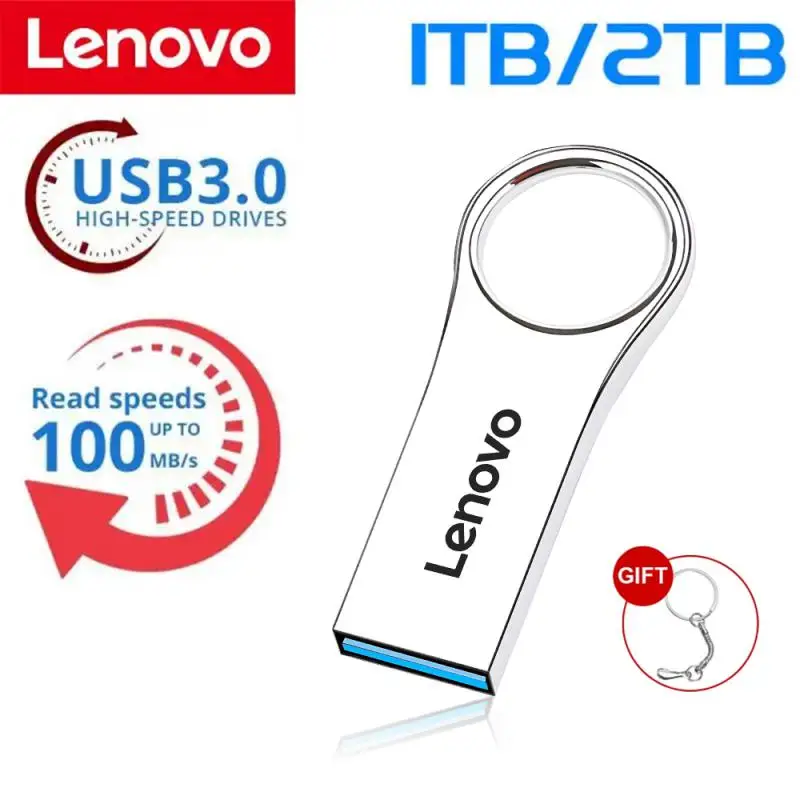 Lenovo-unidad Flash Usb 3,0 de 2TB, Pendrive de Metal de alta velocidad, 1TB, 512GB, portátil, resistente al agua, 128GB