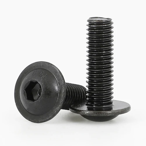 Imagen 2 del producto 5/ 10/ 20 piezas grado 10,9 negro hexagonal cabeza de brida de botón redondo con arandela Collar tornillo M4 M5 M6 M8