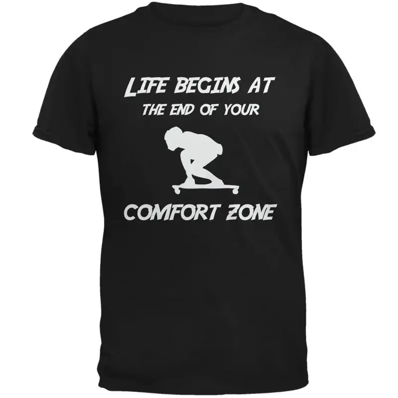 Comfort Zone Longboard Black Adult T Shirt